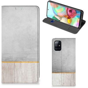 Samsung Galaxy A71 Book Wallet Case Wood Concrete