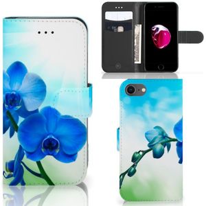 iPhone 7 | 8 | SE (2020) | SE (2022) Hoesje Orchidee Blauw - Cadeau voor je Moeder