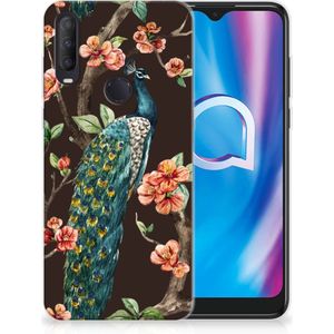 Alcatel 1S (2020) TPU Hoesje Pauw met Bloemen