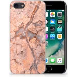 iPhone SE 2022 | SE 2020 | 8 | 7 TPU Siliconen Hoesje Marmer Oranje