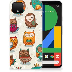 Google Pixel 4 XL TPU Hoesje Vrolijke Uilen