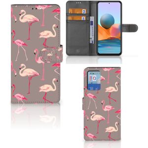 Xiaomi Redmi Note 10 Pro Telefoonhoesje met Pasjes Flamingo
