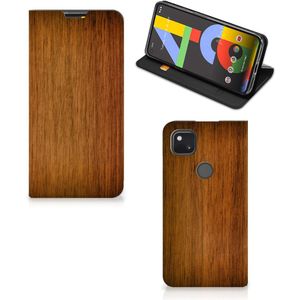 Google Pixel 4a Book Wallet Case Donker Hout