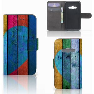 Samsung Galaxy Xcover 3 | Xcover 3 VE Book Style Case Wood Heart - Cadeau voor je Vriend