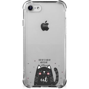 iPhone SE 2022/2020 | iPhone 8/7 Stevig Bumper Hoesje Cat Good Day