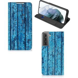 Samsung Galaxy S21 FE Book Wallet Case Wood Blue