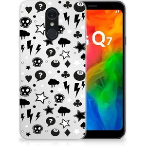 Silicone Back Case LG Q7 Silver Punk