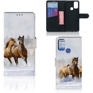 Alcatel 1S (2021) Telefoonhoesje met Pasjes Paarden