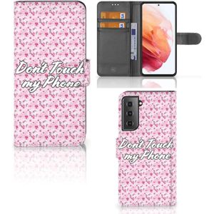 Samsung Galaxy S21 Portemonnee Hoesje Flowers Pink DTMP