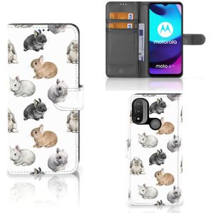 Telefoonhoesje met Pasjes voor Motorola Moto E20 | E30 | E40 Konijntjes