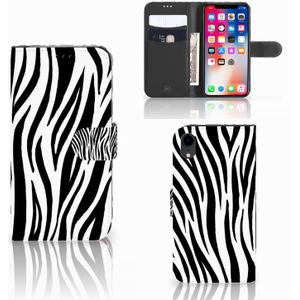 Apple iPhone Xr Telefoonhoesje met Pasjes Zebra