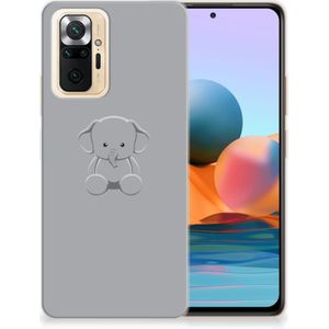 Xiaomi Redmi Note 10 Pro Telefoonhoesje met Naam Grijs Baby Olifant