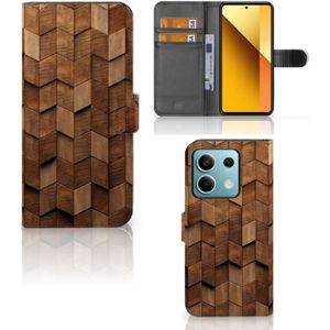 Book Style Case voor Xiaomi Redmi Note 13 5G Wooden Cubes