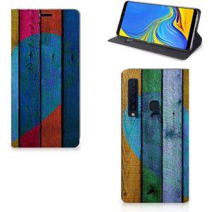Samsung Galaxy A9 (2018) Book Wallet Case Wood Heart - Cadeau voor je Vriend