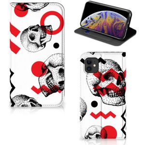 Mobiel BookCase Apple iPhone 11 Skull Red
