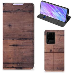Samsung Galaxy S20 Ultra Book Wallet Case Old Wood