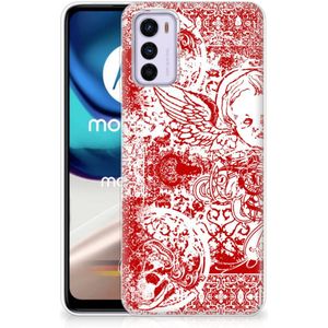 Silicone Back Case Motorola Moto G42 Angel Skull Rood