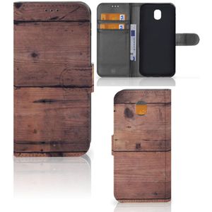 Samsung Galaxy J5 2017 Book Style Case Old Wood