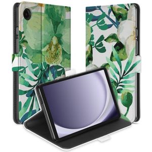 Uniek Samsung Galaxy Tab A9 Tablethoesje Orchidee Groen Design | B2C Telecom