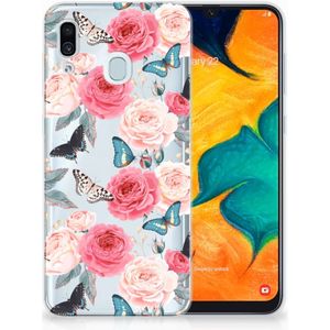 Samsung Galaxy A30 TPU Case Butterfly Roses