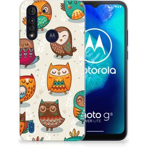 Motorola Moto G8 Power Lite TPU Hoesje Vrolijke Uilen
