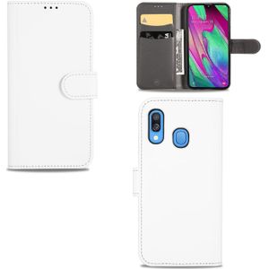 Samsung Galaxy A40 Hoesje Wit met Pasjeshouder