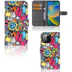 iPhone 14 Pro Max Wallet Case met Pasjes Punk Rock