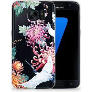 Samsung Galaxy S7 TPU Hoesje Bird Flowers