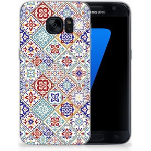 Samsung Galaxy S7 TPU Siliconen Hoesje Tiles Color