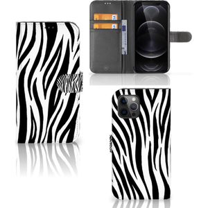 Apple iPhone 12 Pro Max Telefoonhoesje met Pasjes Zebra