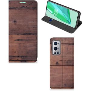 OnePlus 9 Pro Book Wallet Case Old Wood