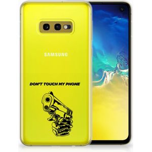 Samsung Galaxy S10e Silicone-hoesje Gun Don't Touch My Phone