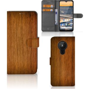 Nokia 5.3 Book Style Case Donker Hout