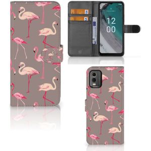 Nokia C32 Telefoonhoesje met Pasjes Flamingo