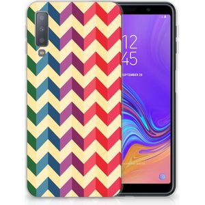 Samsung Galaxy A7 (2018) TPU bumper Zigzag Multi Color
