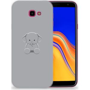 Samsung Galaxy J4 Plus (2018) Telefoonhoesje met Naam Grijs Baby Olifant