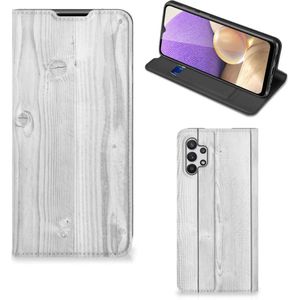 Samsung Galaxy A32 5G Book Wallet Case White Wood