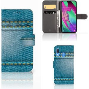 Samsung Galaxy A40 Wallet Case met Pasjes Jeans