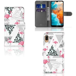 Huawei Y6 (2019) Telefoonhoesje met Pasjes Flamingo Triangle