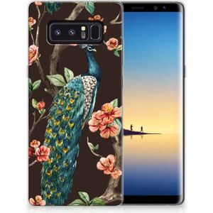 Samsung Galaxy Note 8 TPU Hoesje Pauw met Bloemen