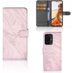 Xiaomi 11T | 11T Pro Bookcase Marble Pink - Origineel Cadeau Vriendin