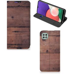 Samsung Galaxy A22 5G Book Wallet Case Old Wood