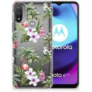 Motorola Moto E20 | E40 TPU Hoesje Flamingo Palms