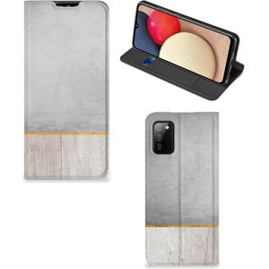 Samsung Galaxy M02s | A02s Book Wallet Case Wood Concrete