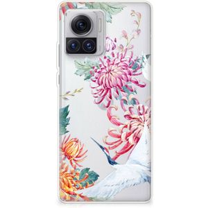 Motorola Moto X30 Pro TPU Hoesje Bird Flowers