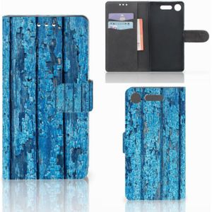 Sony Xperia XZ1 Book Style Case Wood Blue