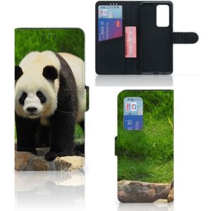 Huawei P40 Pro Telefoonhoesje met Pasjes Panda