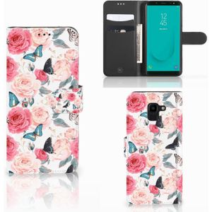 Samsung Galaxy J6 2018 Hoesje Butterfly Roses