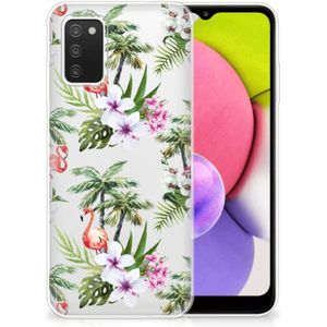 Samsung Galaxy A03S TPU Hoesje Flamingo Palms