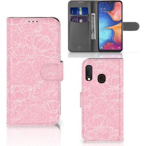 Samsung Galaxy A20e Hoesje White Flowers